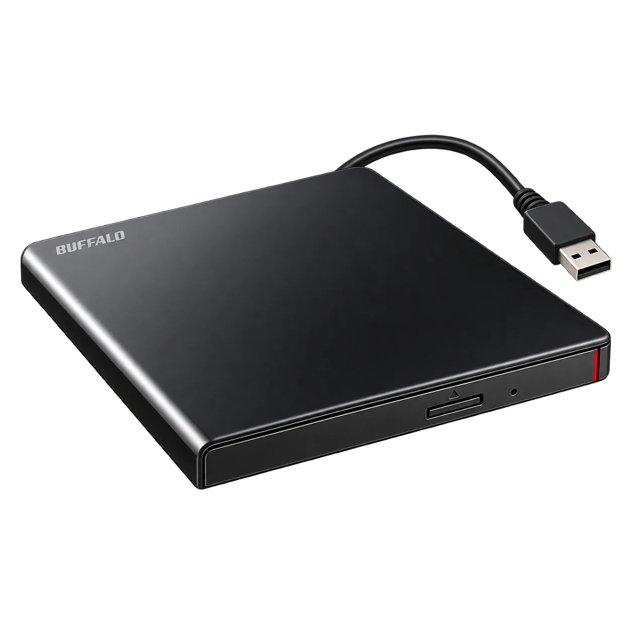 BUFFALO ポータブルDVDドライブ (Windows11対応/mac/Chrome) ブラック DVSM-PLV8U2-BKB [USB-A] 外接 DVD 光碟機
