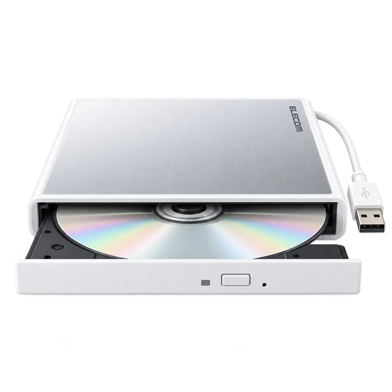 ELECOM 隨身DVD光碟機 燒錄軟體：Windows版(支援Chrome／Mac／Windows11) 白色 LDR-PMM8U2LWH [USB-A]