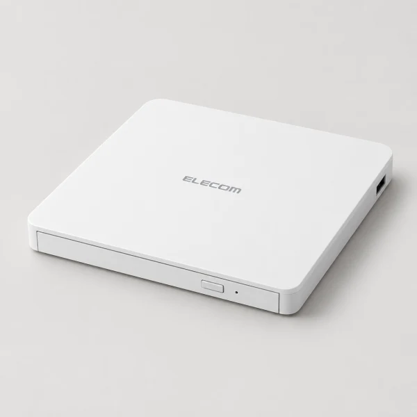 ELECOM ポータブルDVDドライブ 再生/編集/書込ソフト：Windows用(Chrome/Mac/Windows11対応) ホワイト LDR-PMM8U2VWH [USB-A] 外接 DVD 光碟機