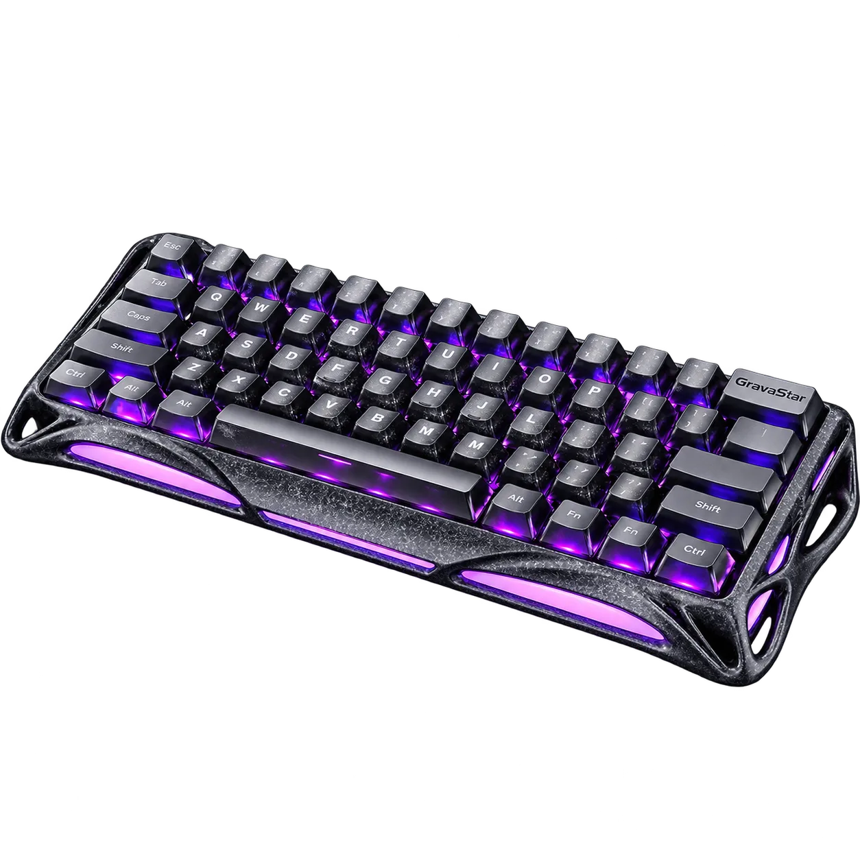 GravaStar (支援快速觸發) Mercury V60 Pro -特別版-(美式配列) 賽博霜凍黑 GS V60 PRO_CF_BLK [有線 /英文配列 /磁軸]