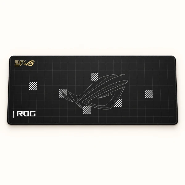 ASUS 華碩 ROG SCABBARD II XXL EDITION 20週年 鼠墊 示意圖（本站 AI 重繪）