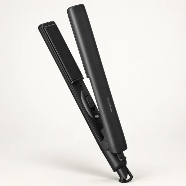 TESCOM 迷你直髮夾 20mm窄版 190℃固定溫 TEC-HS120-K(黑色,日本直送,對應日規 TS120A-K) 示意圖(本站 AI 重繪)