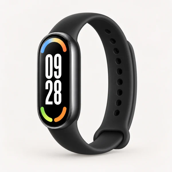 Xiaomi Smart Band 智慧手錶穿戴裝置 示意圖（本站 AI 重繪）