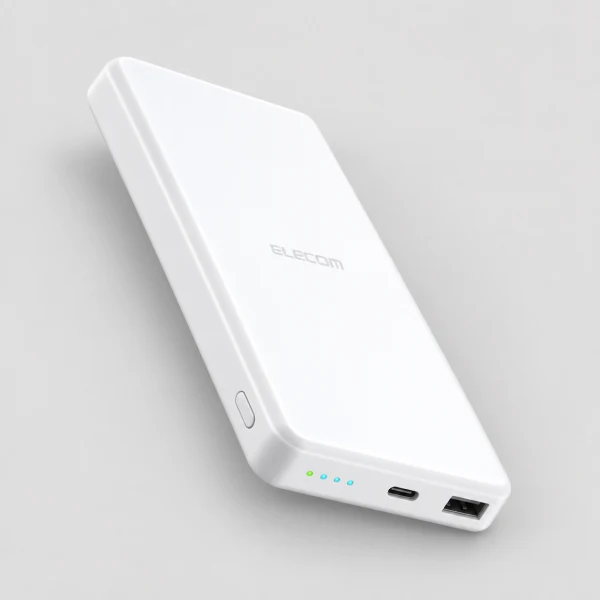 ELECOM モバイルバッテリー 12000mAh PD 20W 入出力( Type C ×1) 出力( USB A ×1) リン酸鉄リチウムイオンバッテリー? PSE認証 【 iPhone iPad Nintendo Switch Android 各種対応 】 充電器 ホワイト ホワイト DE-C39-12000WH [USB Power Delivery対応 /2ポート]