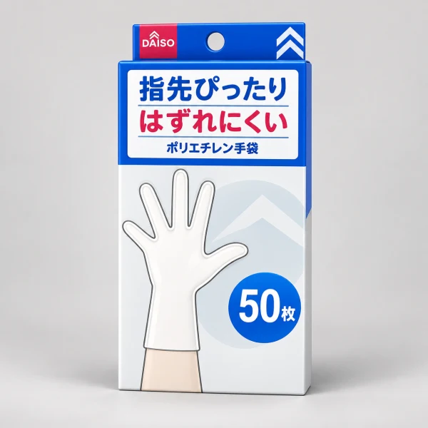 指先ぴったりポリエチレン手袋(50枚、フリーサイズ)