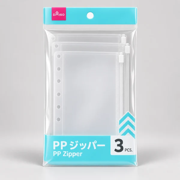 6穴リング用リフィル(PPジッパー、3枚)