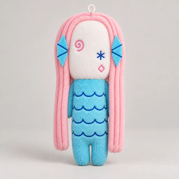 Yukio Snowman Mermaid Warding Charm Ugly Cute Plush Keychain 1 piece