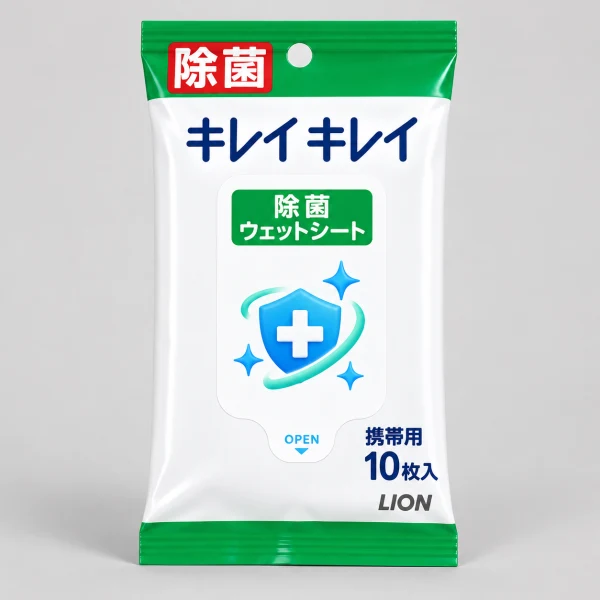 Lion Kirei Kirei Antibacterial Wet Wipes (Alcohol), 10 sheets
