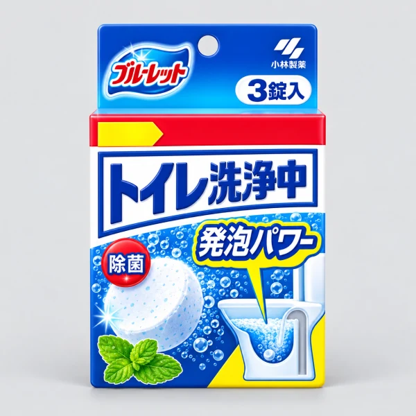 小林製藥 日本進口直郵消除黑垢黃垢水漬惡臭家居清潔馬桶清潔劑 馬桶清潔發泡錠【薄荷香】 3錠入