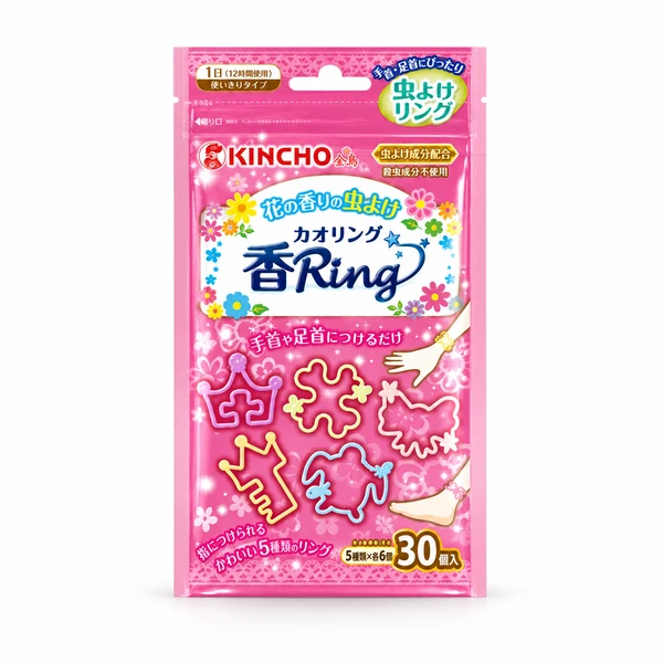 Kincho Mosquito Repellent Ring, Pink, 30 Pack