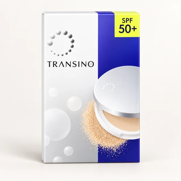 TRANSINO 藥用美白定妝蜜粉餅 EX 11g 示意圖(本站 AI 重繪)