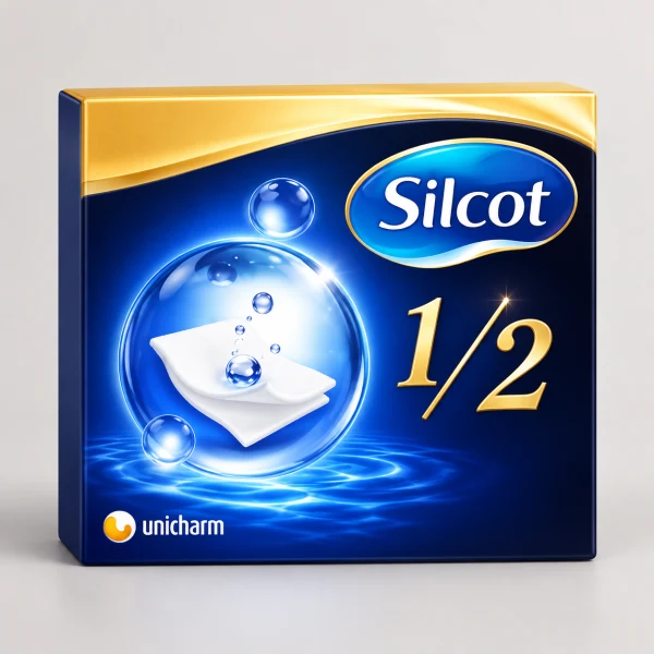 Unicharm Silcot Water Saving Cotton Pads for Toner Soaking 1/2 Size 40 pack