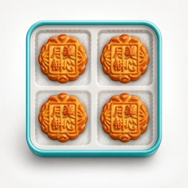 Hong Kong Style Lotus Seed & White Bean Paste with Salted Egg Yolk Mooncake, 4 Pack