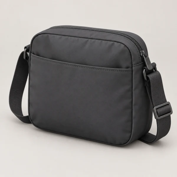 Water-Repellent Shoulder Bag with Back Pocket