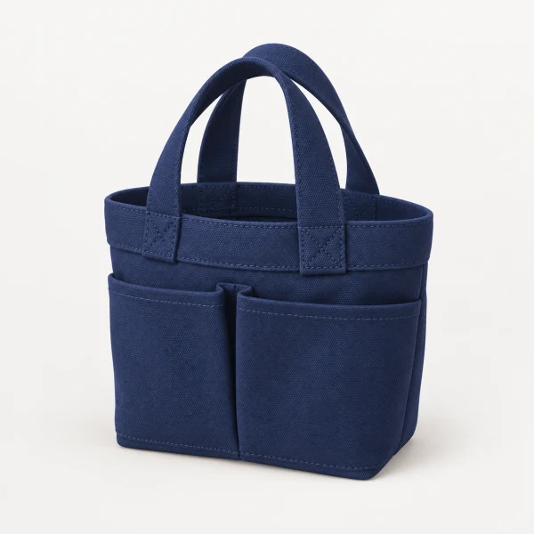 Canvas Mini Tote Bag, Dark Blue