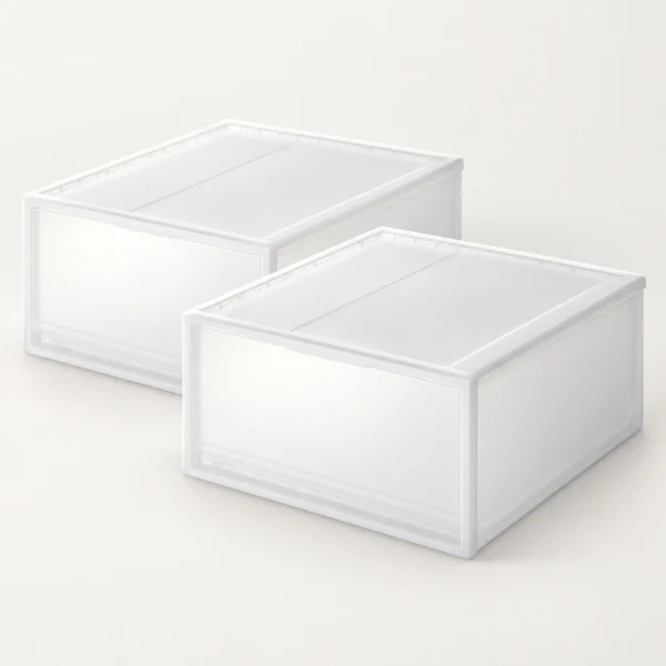 PP Clothing Storage Box Horizontal Deep Type 2 pack