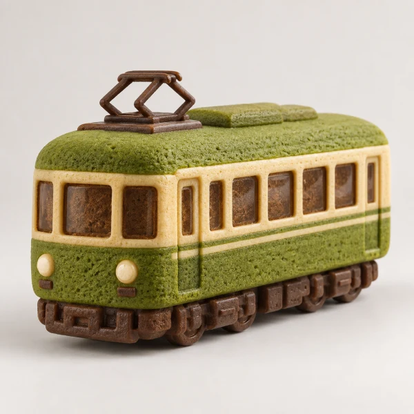 Enoden Green Train Shaped Matcha Baked Sweets