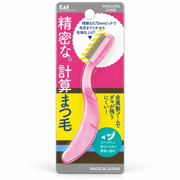 睫毛膏上妝防暈染專用全型梳(不鏽鋼) 示意圖(本站 AI 重繪)