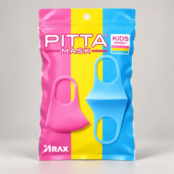 PITTA Kids' Mask, Sweet Color Set (3 Pieces x 3 Colors)